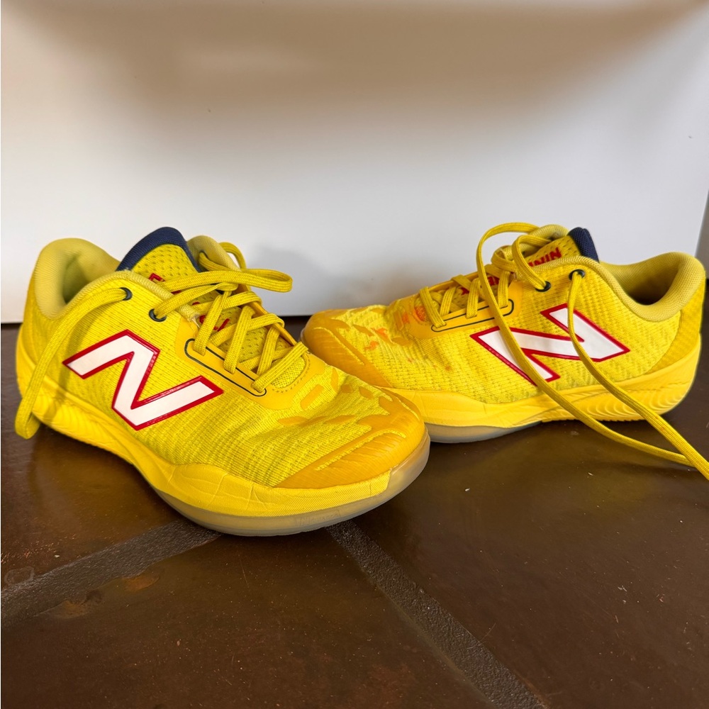 New Balance FuelCell Vibrant Yellow Sneakers with Red Accents
